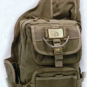 Green Canvas Sling Backpack 12"