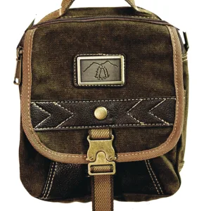 BROWN CANVAS SHOULDER BAG