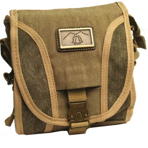 GREEN CANVAS SHOULDER BAG