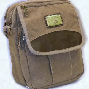 Khaki Canvas Padded (IPAD) Shoulder Bag