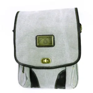 LT. GREY CANVAS PURSE 12"H X 9"W