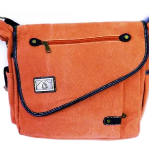CORAL CANVAS SHOULDER BAG 12.5"H X 13"W