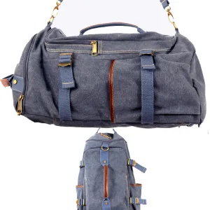 BLUE CANVAS DUFFEL / BACKPACK 18"