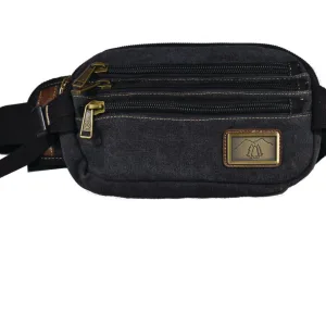Charcoal Grey Canvas Waist Bag 12"
