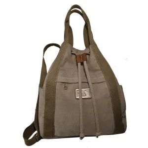 14.2" KHAKI CANVAS PURSE/BACKPACK