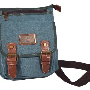 TEAL CANVAS SHOULDER BAG 10X9