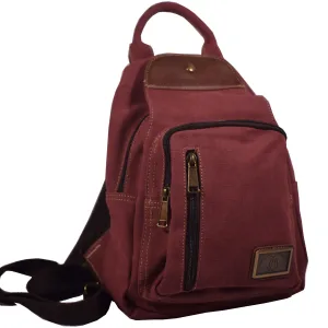 BURGANDY CANVAS SLING/BACKPACK 12 X 10