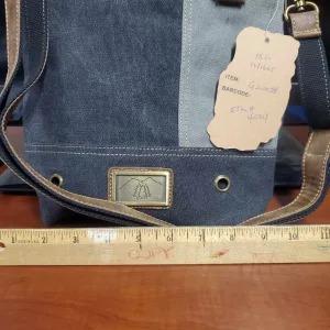 10" BLACK AND GREY CANVAS PURSE