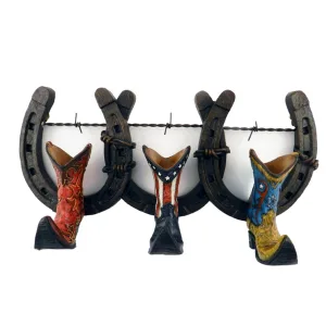 HORSESHOE & BOOT THREE HOOKS 11.6"