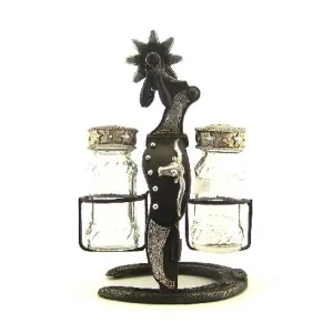 HORSESHOE & SPUR  SALT & PEPPER HOLDER 8"H
