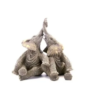 Elephant couple sitting 6"H