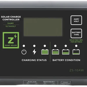 Zamp Solar 10A 5-Stage Weatherproof PWM Solar Charge Controller (ZS-10AW)
